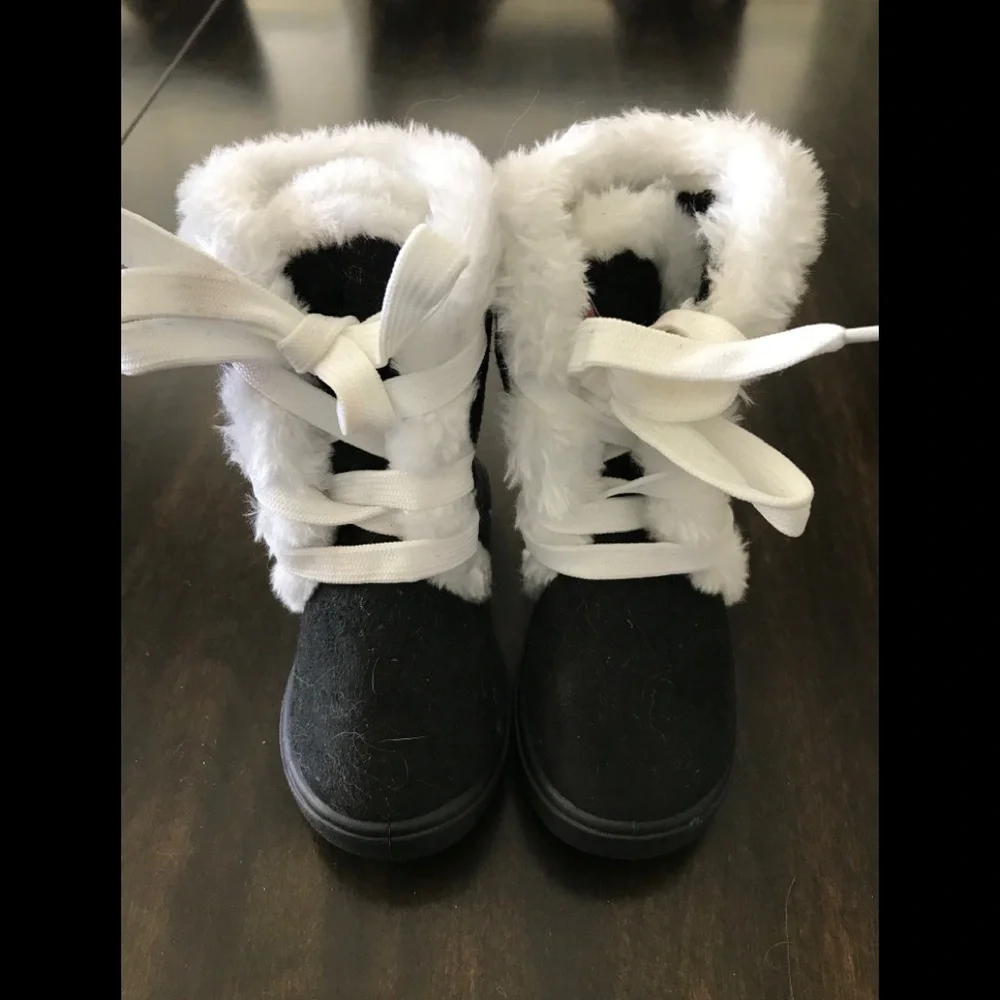 NEW Faux Suede/Fur Trimmed Boots